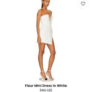Sau Lee White Fleur Mini Dress size small